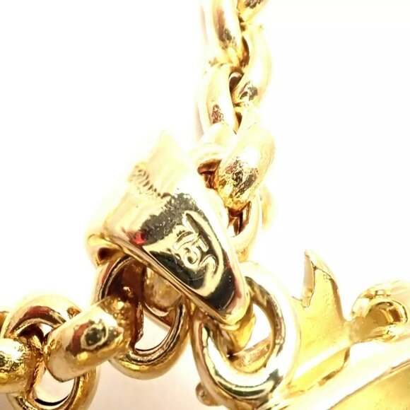 Authentic! Chopard 18k Yellow Gold Large Happy Clown Flower Pendant Necklace - Picture 11 of 12